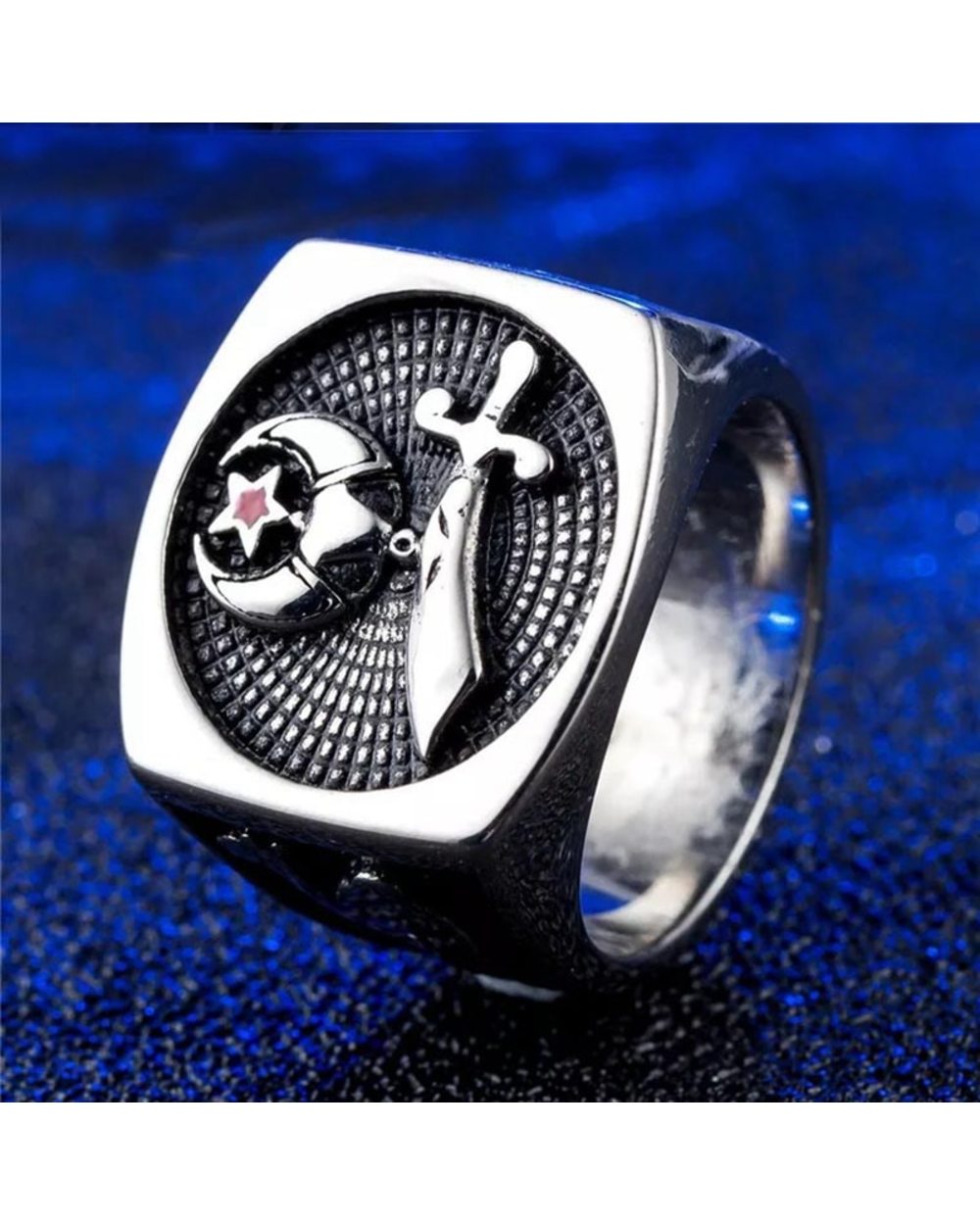 Shriner Stainless Steel Masonic Rings front-1