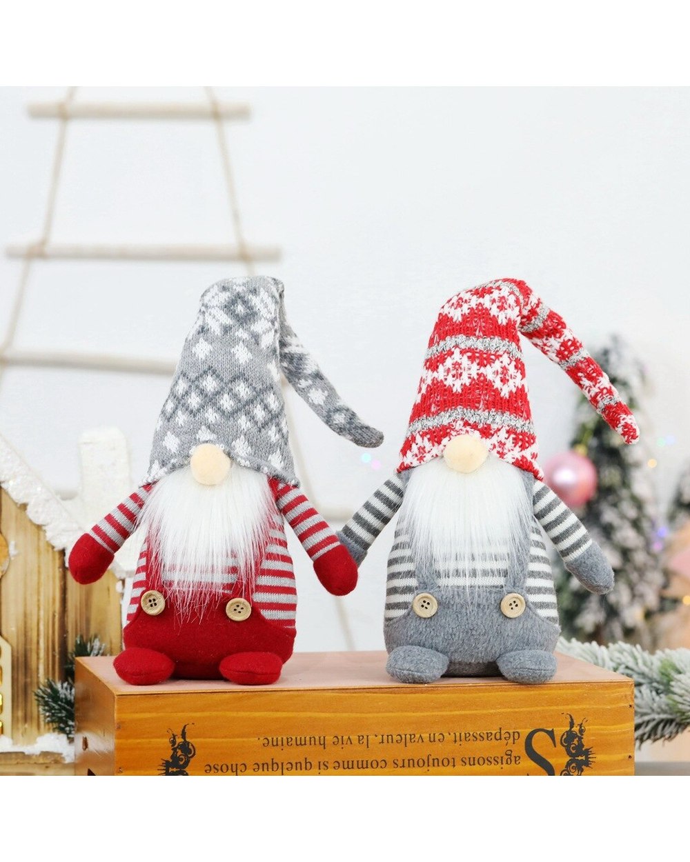 New Christmas Nordic Forest Faceless Gnome Santa Tulip Rudolph Doll Decoration For Home Gifts Ornaments Party Supplies front-1