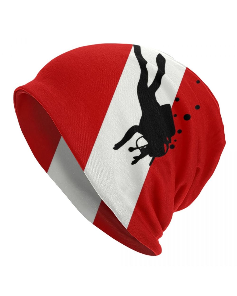 Scuba Dive Flag Bubble Skullies Beanies Caps Men Women Unisex Cool Winter Warm Knit Hat Adult Diving Diver Bonnet Hats front-1