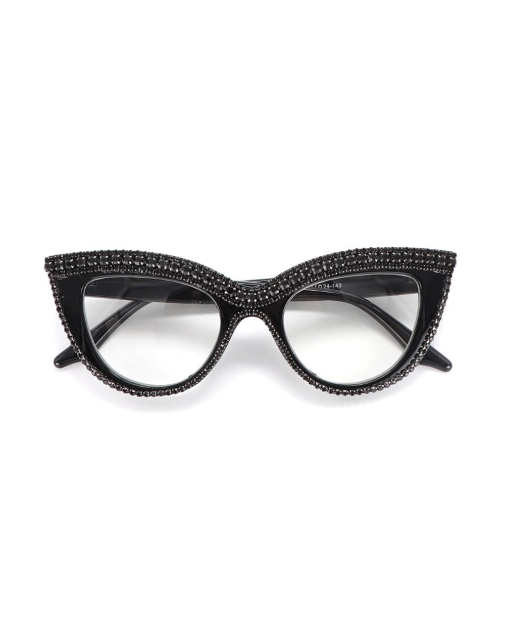 Fashion Anti Blue Ray Reading Glasses Women Cat Eye Rhinestone Trim Presbyopic Farsightedness Glasses Diopter From +10 front-4