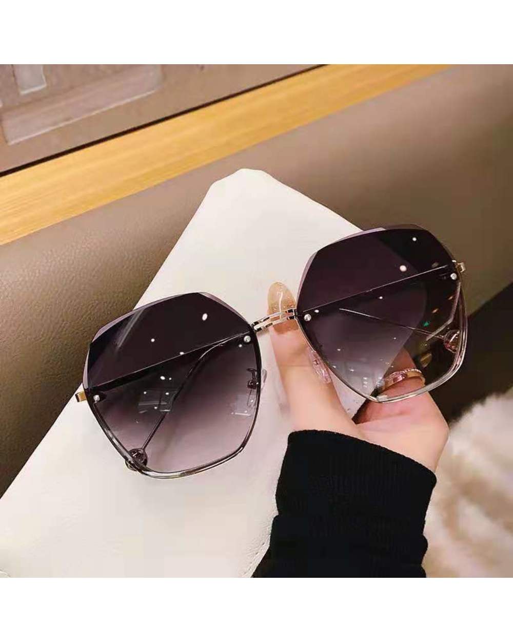 Fashion Hexagon Sunglasses Women Brand Designer Luxury Gradient Lens Sun Glasses Lady Square Oversized Shades Female Ey front-1