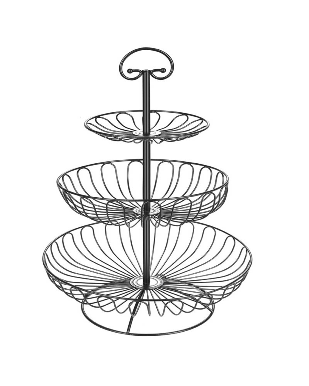 N Three Layer Storage Basket Fruit Dish Kitchen Home Bowl Detachable Metal Cake Stand Decorative Dessert Holder Organiz front-2