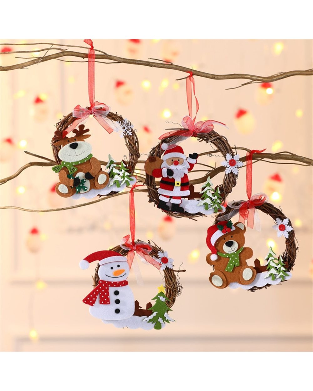 Christmas Decor Tree Gift Garland Santa Claus Christmas Decoration Supplies Small Garland Window Tree Decoration Pendant front-0