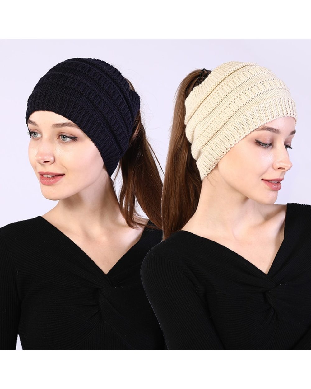 New Long Brim Ponytail Baseball Cap Women Casual Hollow Out Breathable Empty Top Hat Spring Summer Outdoor Sports Golf front-1