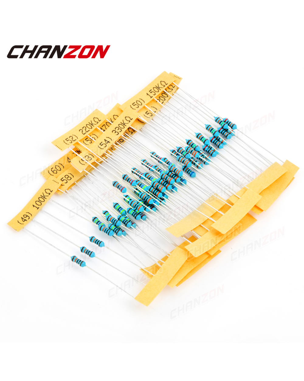 300Pcs 1/4W 1% Metal Film Resistors Kit (60 Values X 5Pcs) 1 Ohm - 4.7M Ohm 1/4 Watt High Precision Mf Resistance Set A front-4