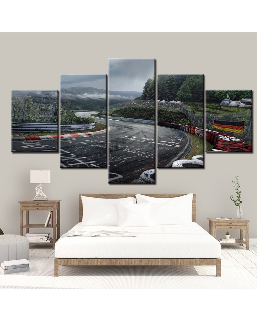 Nurburgring Rally Road Picture Print Scenery 5 Panel Canvas Art Wall Decor front-2