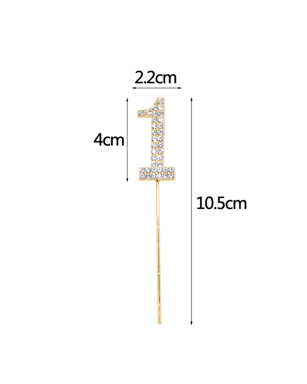1Pc Glitter Alloy Rhinestone Number Cake Toppers Baby Shower Birthday Decoration Wedding Gold Silver Digital Cakes Dess front-4