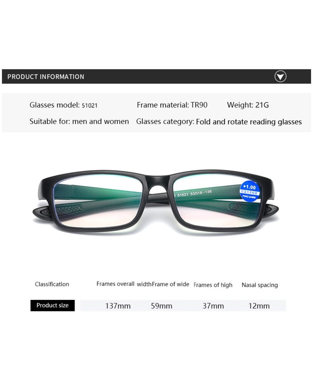 Reading Glasses Men Women Sports Anti-Blue Light Reading Eyewear Black Red Tr90 Frame Presbyopia Eyeglasses +100 To+400 front-1
