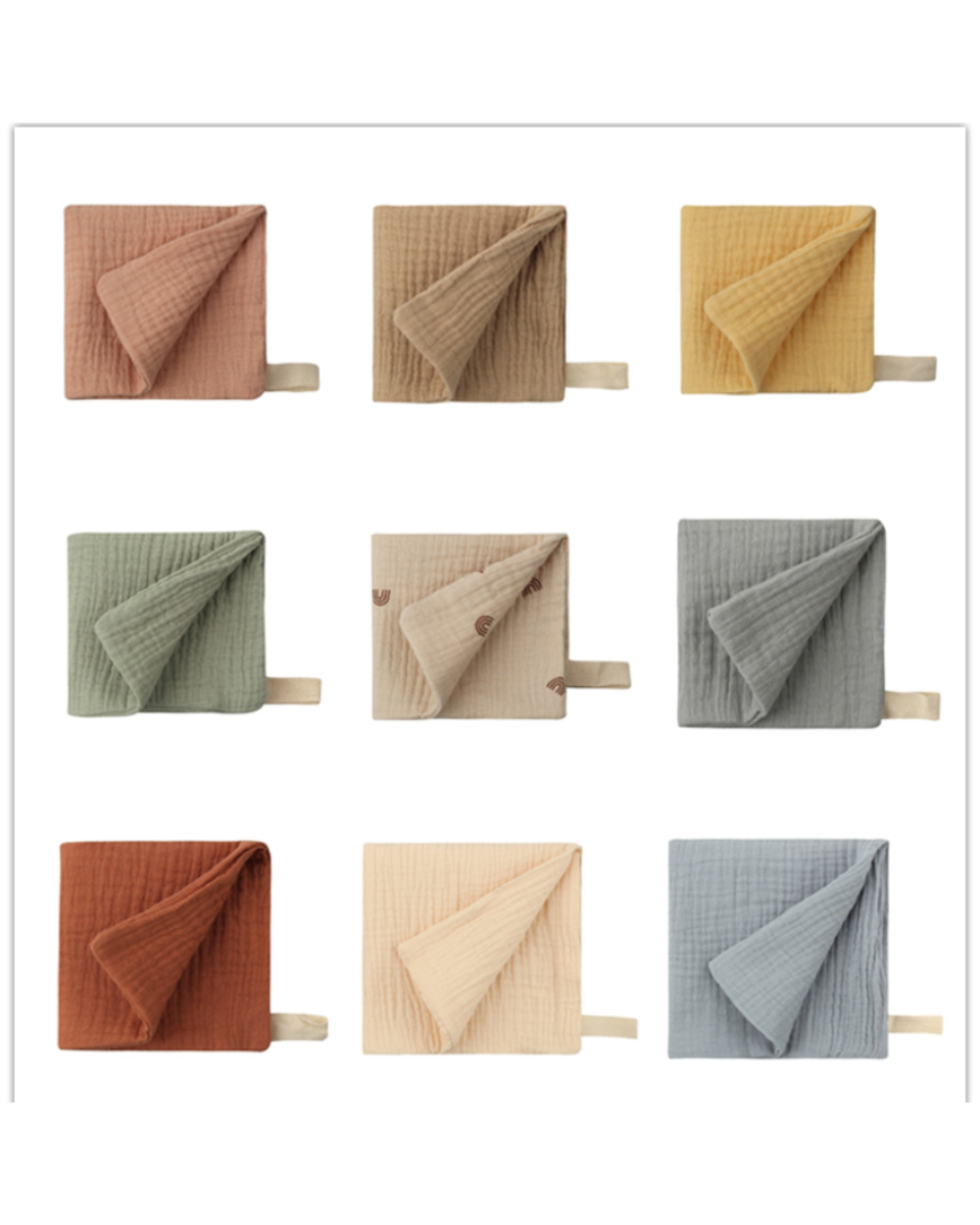 5Pc Baby Towel New Born Items Stuff Muslin Squares Infant Newborn Hand Bath Shower Face Towels Soft Cotton Gauze Baby W front-4