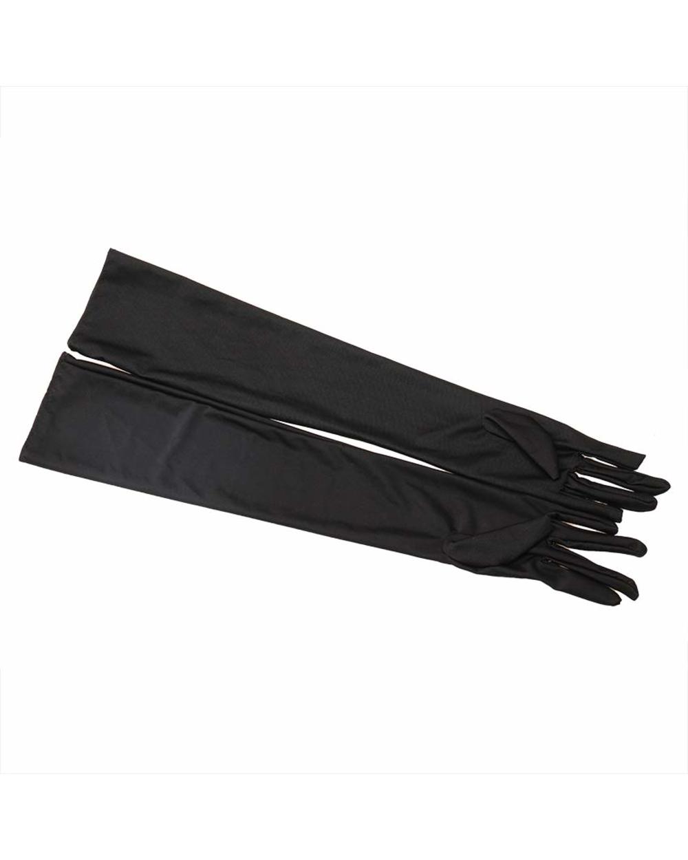 1 Pair Long Finger Elbow Sun Protection Gloves Opera Evening Party Prom Costume Fashion Gloves Black Red White front-5