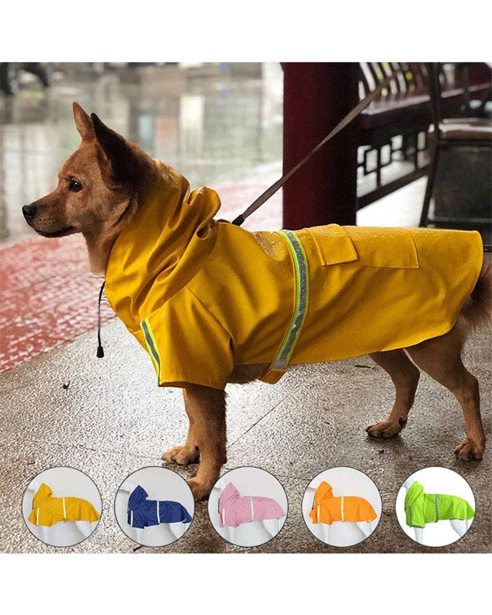 S-5XL Pets Small Dog Raincoats Reflective Small Large Dogs Rain Coat Waterproof Jacket Fashion Outdoor Puppy Clothes front-0