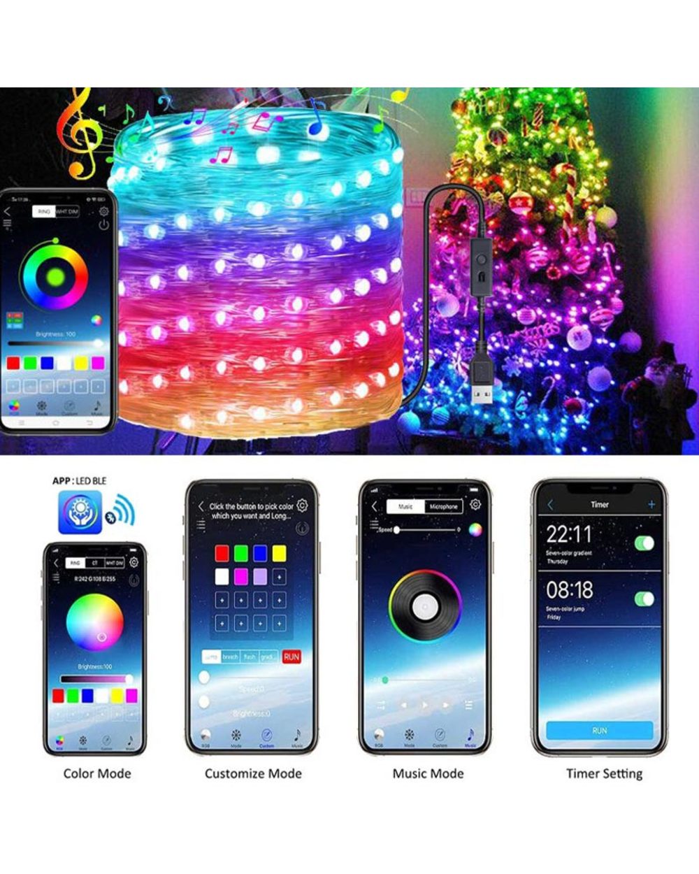Christmas Decorations LED Smart Light String front-5
