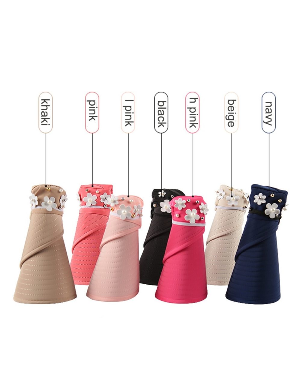 Summer Hats For Women Foldable Sun Hat Pearl Flower Visor Suncreen Floppy Cap Female Outdoor Casual Baseball Cap front-4