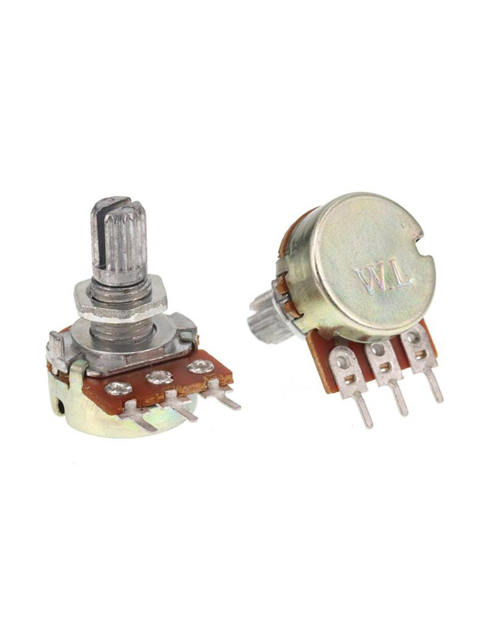 10Pcs Wh148 Linear Potentiometer 15Mm Shaft With Nuts And Washers 3Pin Wh148 B1k B2k B5k B10k B20k B50k B100k B250k B50 front-3
