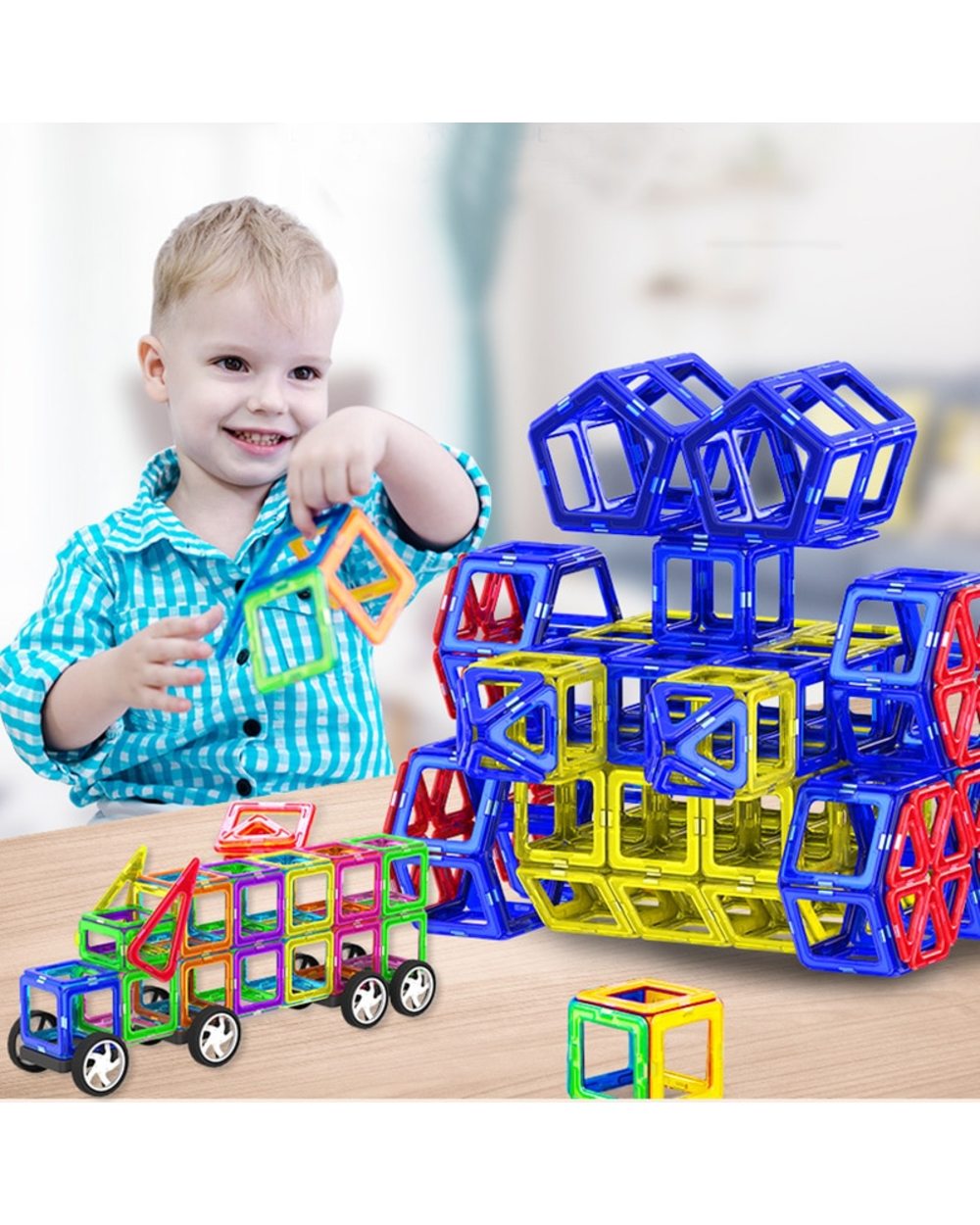 Designer Construction Set Model & Building Toy Plastic Magnetic Blocks Educational Toys For Kids Gifts front-5
