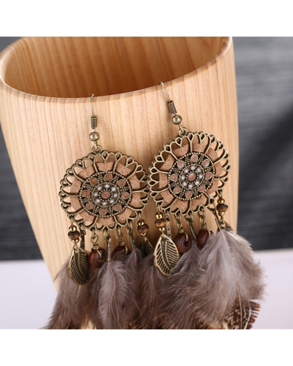 Bohemia Earring For Women Long Feather Tassels Earrings Jewelry front-3