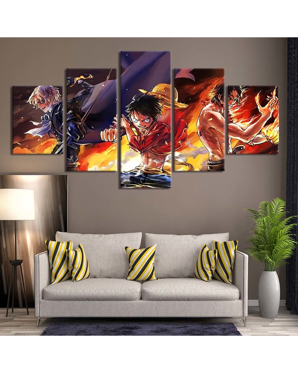 Modern Anime Picture for Kids room Anime 5 Panel Canvas Art Wall Decor front-1