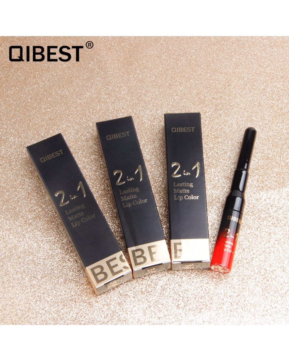 2 in 1 Double Head Liquid Matte Lipstick Lip Gloss & Lip Liner Waterproof Nude Lipstick Set Lipgloss Mate Lip stick Pen front-4