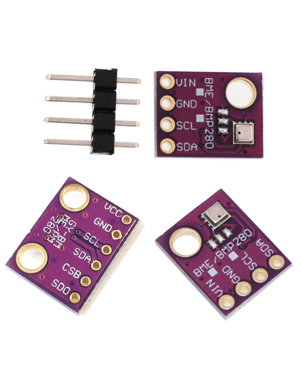 3Pcs Gy Bmp280 Bme280 3.3 5V High Precision Digital Temperature Humidity Sensor Module Altimeter Atmospheric Pressure S front-0