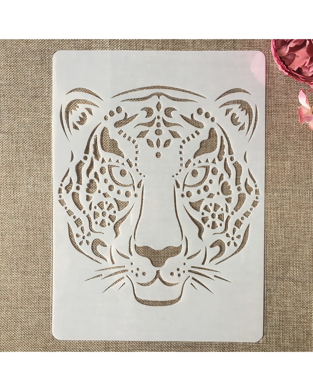9Pcs/Set A4 29Cm Lion Tiger Deer Animals Diy Layering Stencils Painting Scrapbook Coloring Embossing Album Decorative T front-1