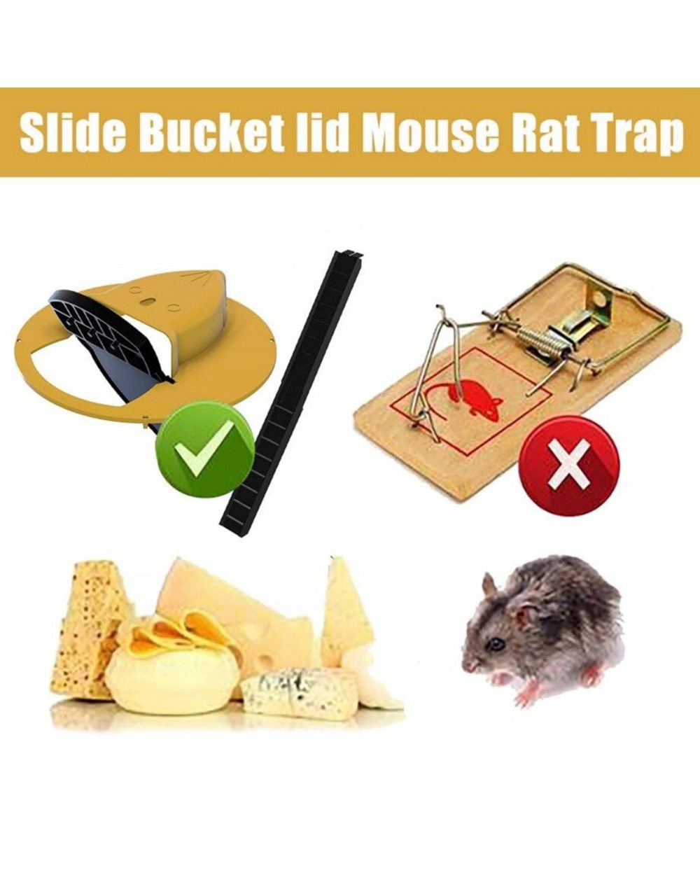Smart Flip N Slide Bucket Lid Mouse Trap