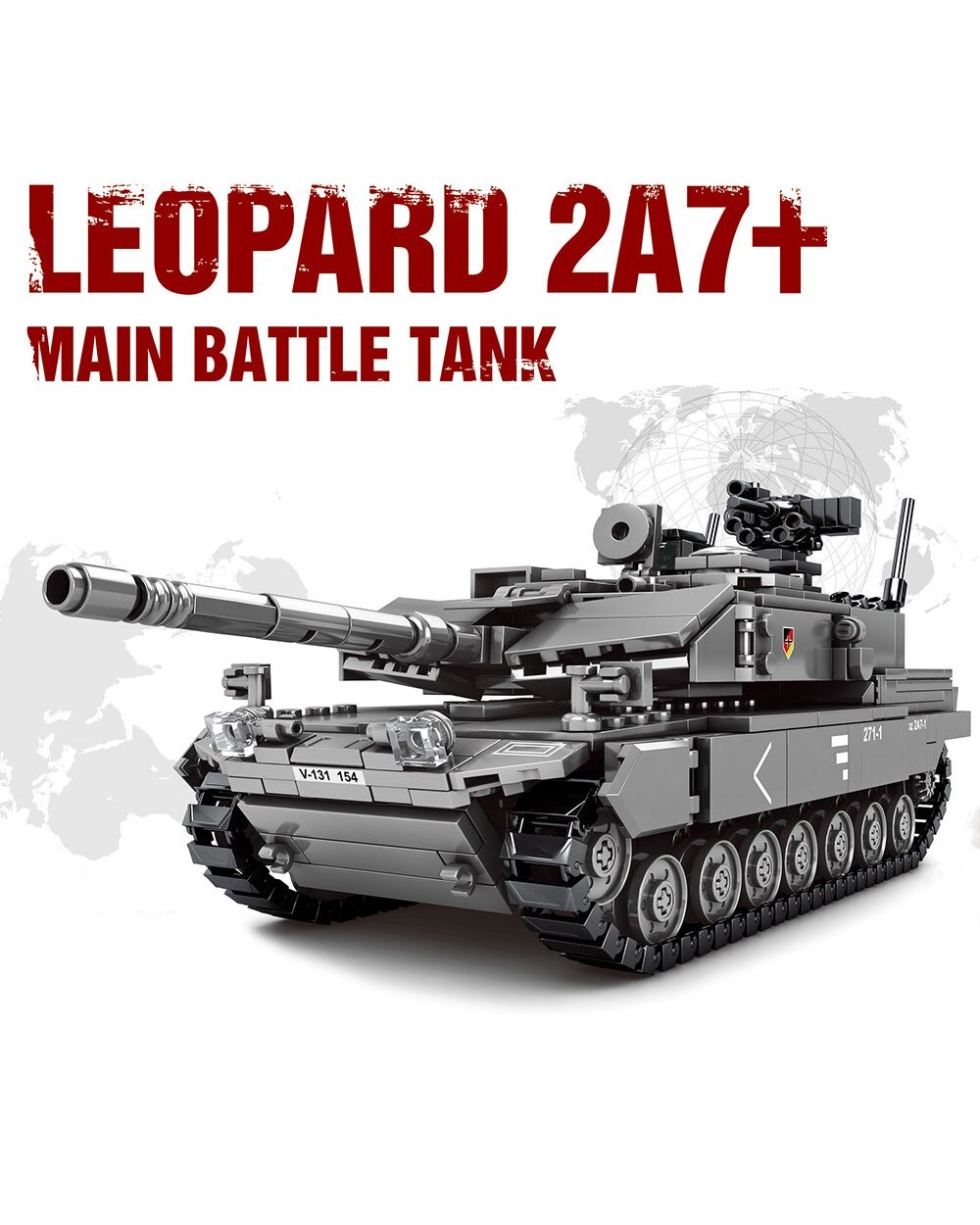 Series Main Battle Tank Building Blocks Leclerc Leopard 2A7 Type 10 challenger 2 Heavy Tank City Army Kids Toys Gifts front-4