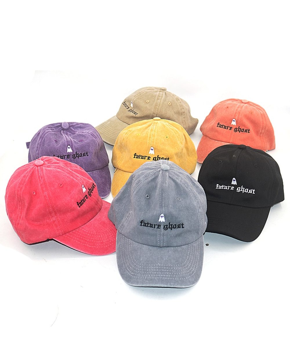 Unstructured Future Goast Cartoon Embroidery Cotton Washed Fashion Sports Baseball Cap Adjstable Hip Hop Dad Hat New Sn front-0