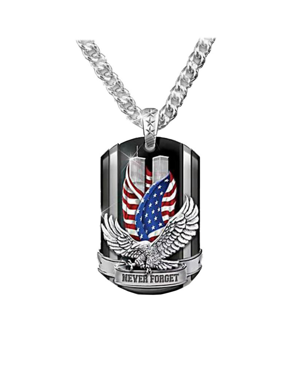 American Flag Pendant Necklace Eagle Pendant Men's Liberty Democracy Personality Unique Design Necklace front-4