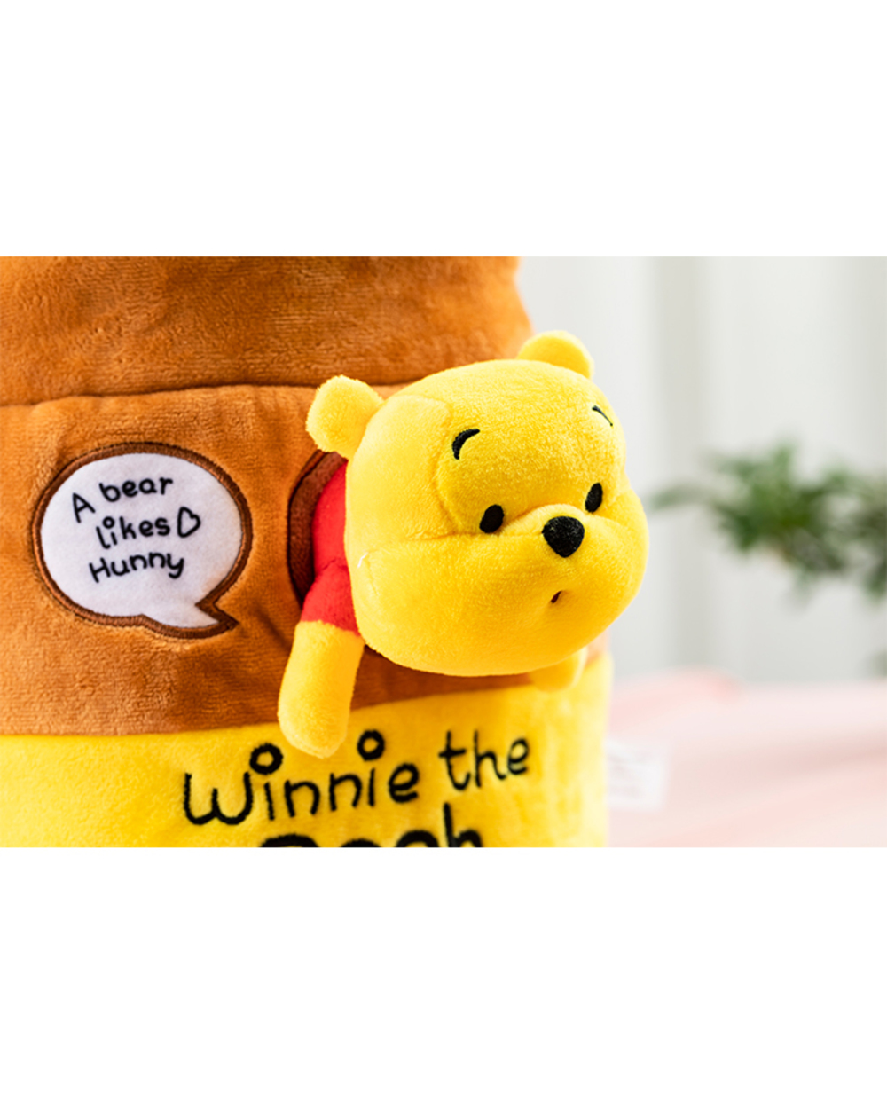 Winnie the Pooh Kawaii Pooh Bear Honeypot Stuffed Plush Backpack Winnie the Pooh Plush Bucket Bag for Kids front-5