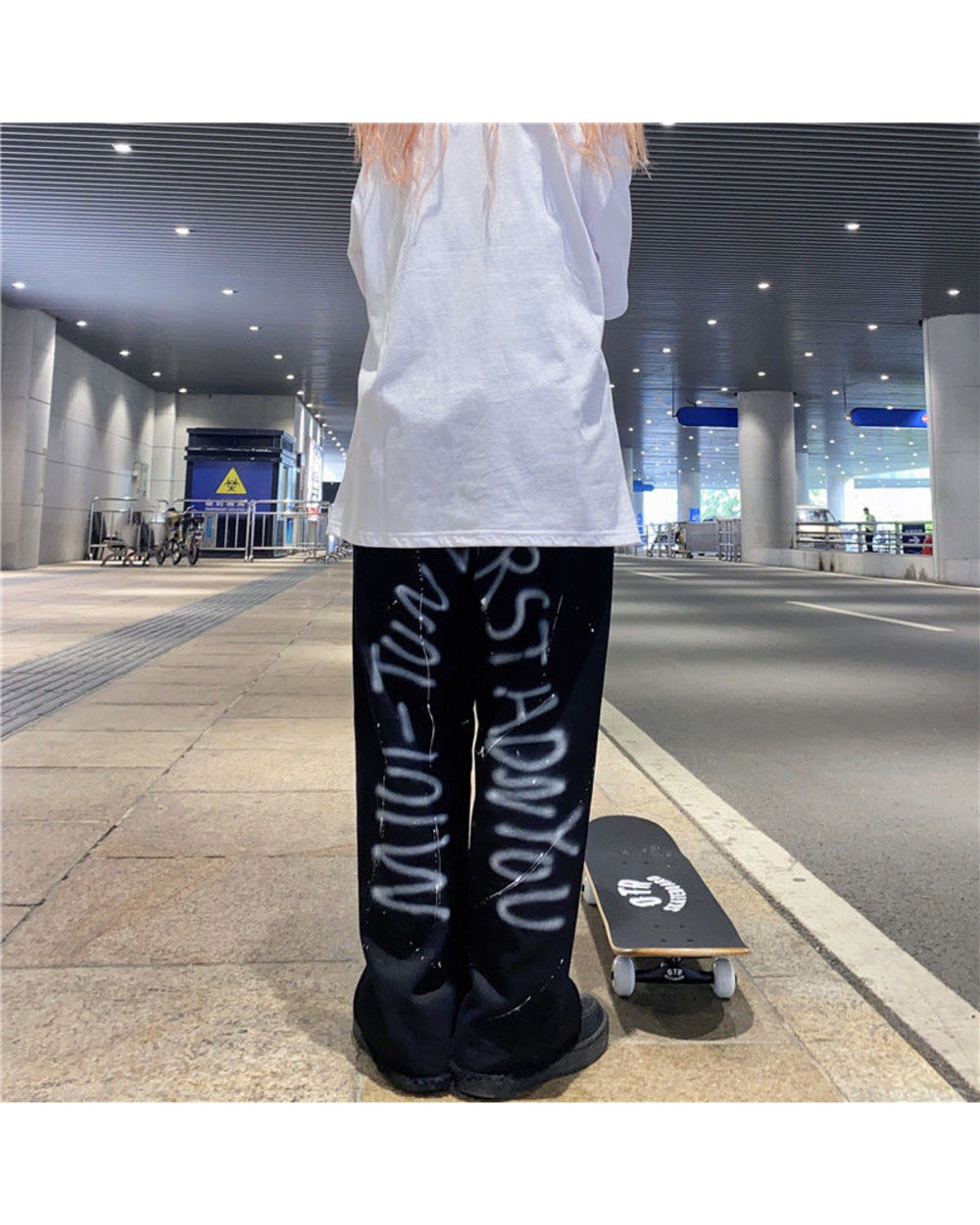 Black Punk Cargo Pants Korean Sweatpants Baggy Gothic Pant Summer Autumn Hip Hop Harajuku Trousers Women front-1