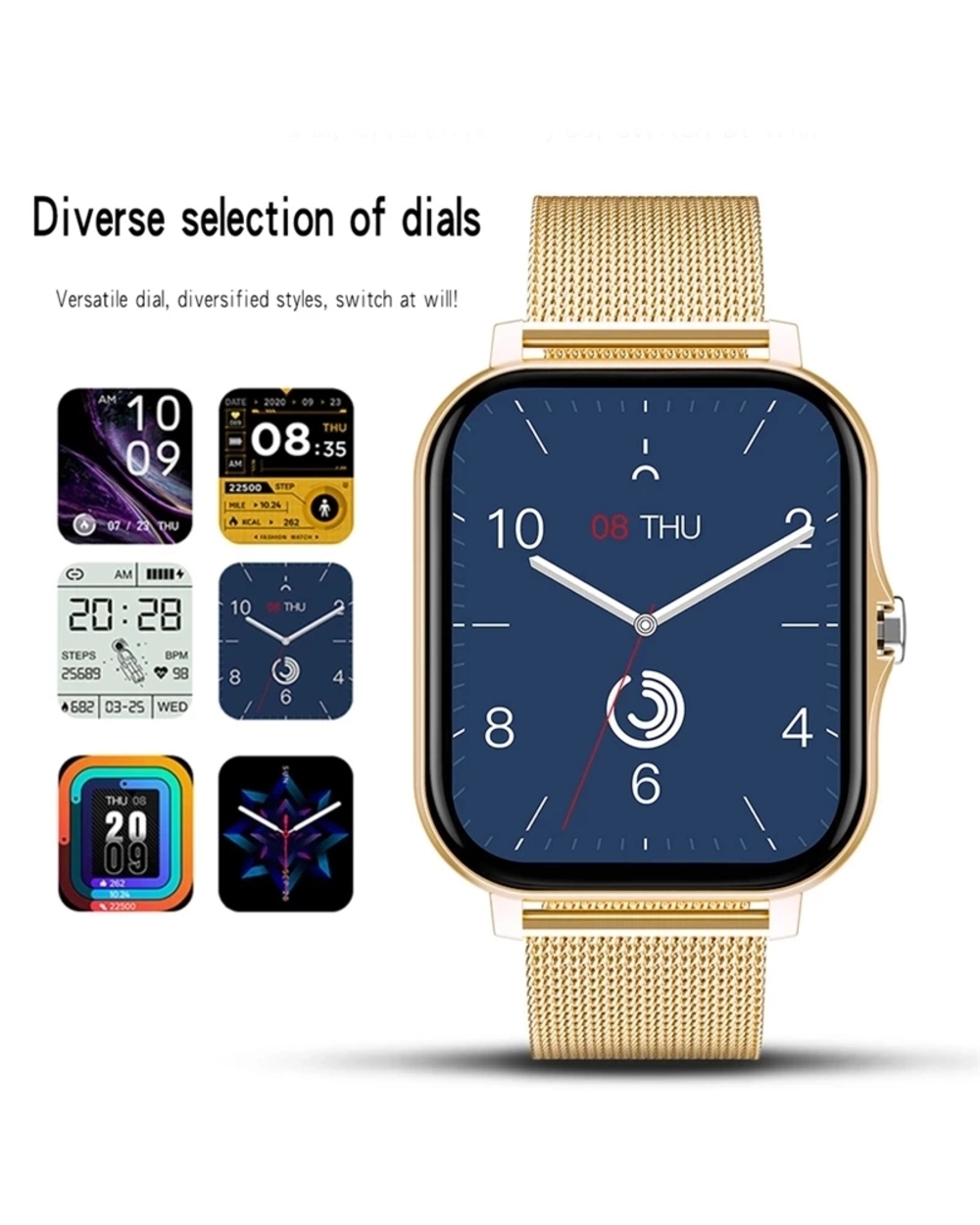 New Women Smart Watch Men Color Screen Full Touch Fitness Tracker Bluetooth Call Smart Clock Ladies Smartwatch Women front-2