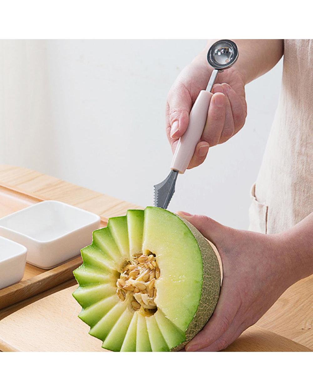 Dual-head Stainless Steel Carving Knife front-4