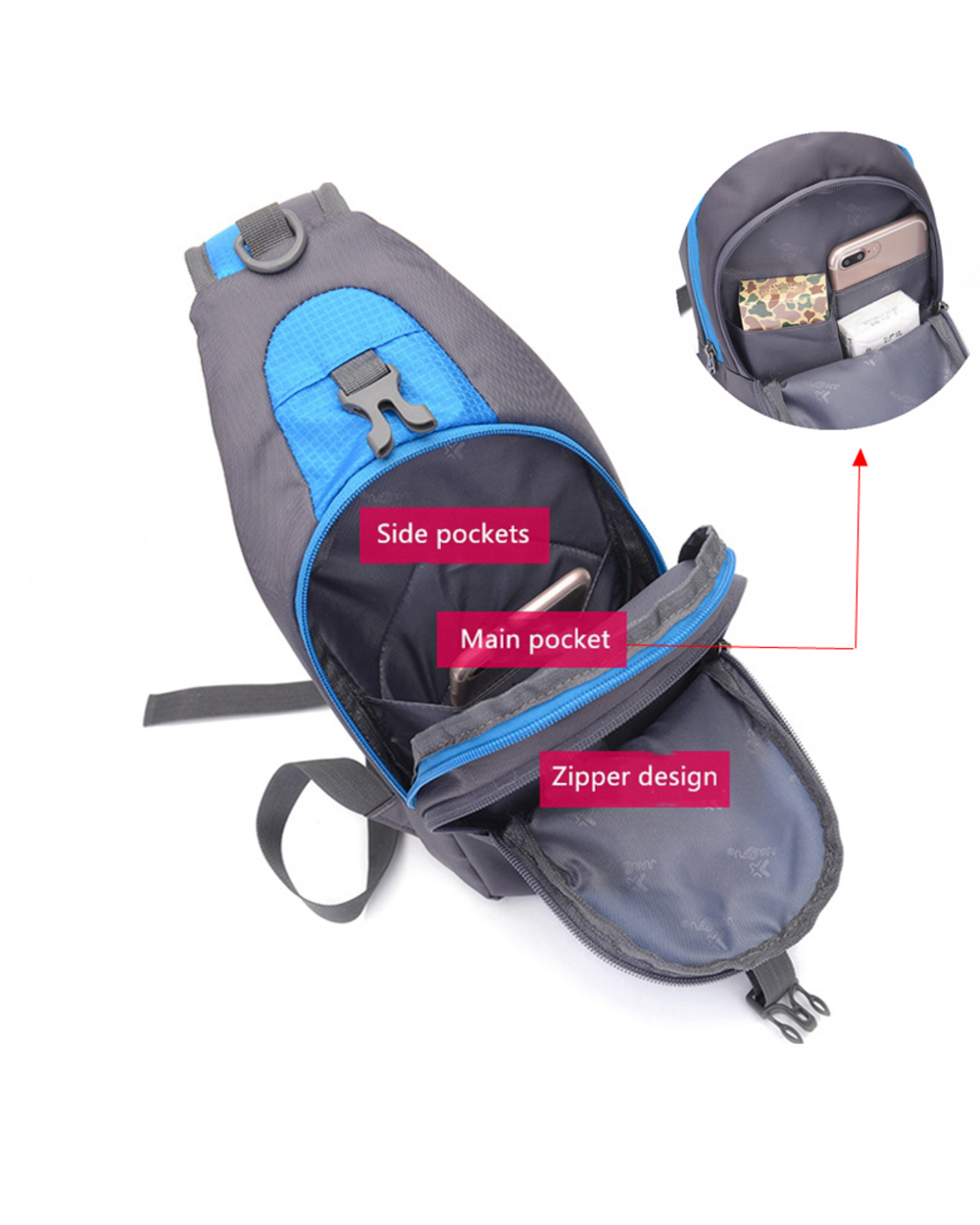 Men Travel Hiking Shoulder Bag Women Chest Backpack Sports Outdoor Computer Phone Bag Clim Fitness Trekking Fishing Bag front-3