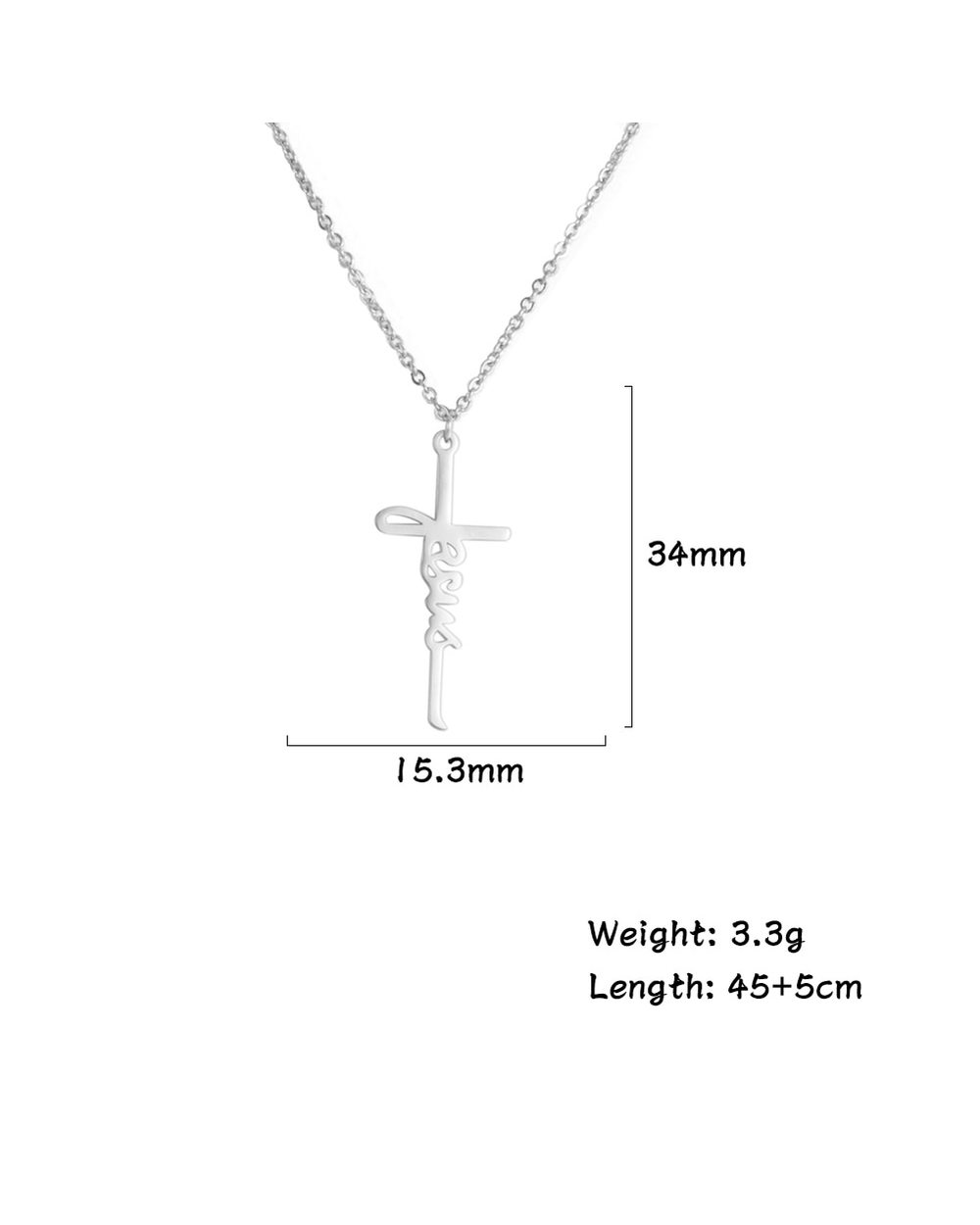 Christian Cross Pendant Necklaces for Women Stainless Steel Jesus Choker Necklace Religious Charm Jewelry Christmas Gift front-5