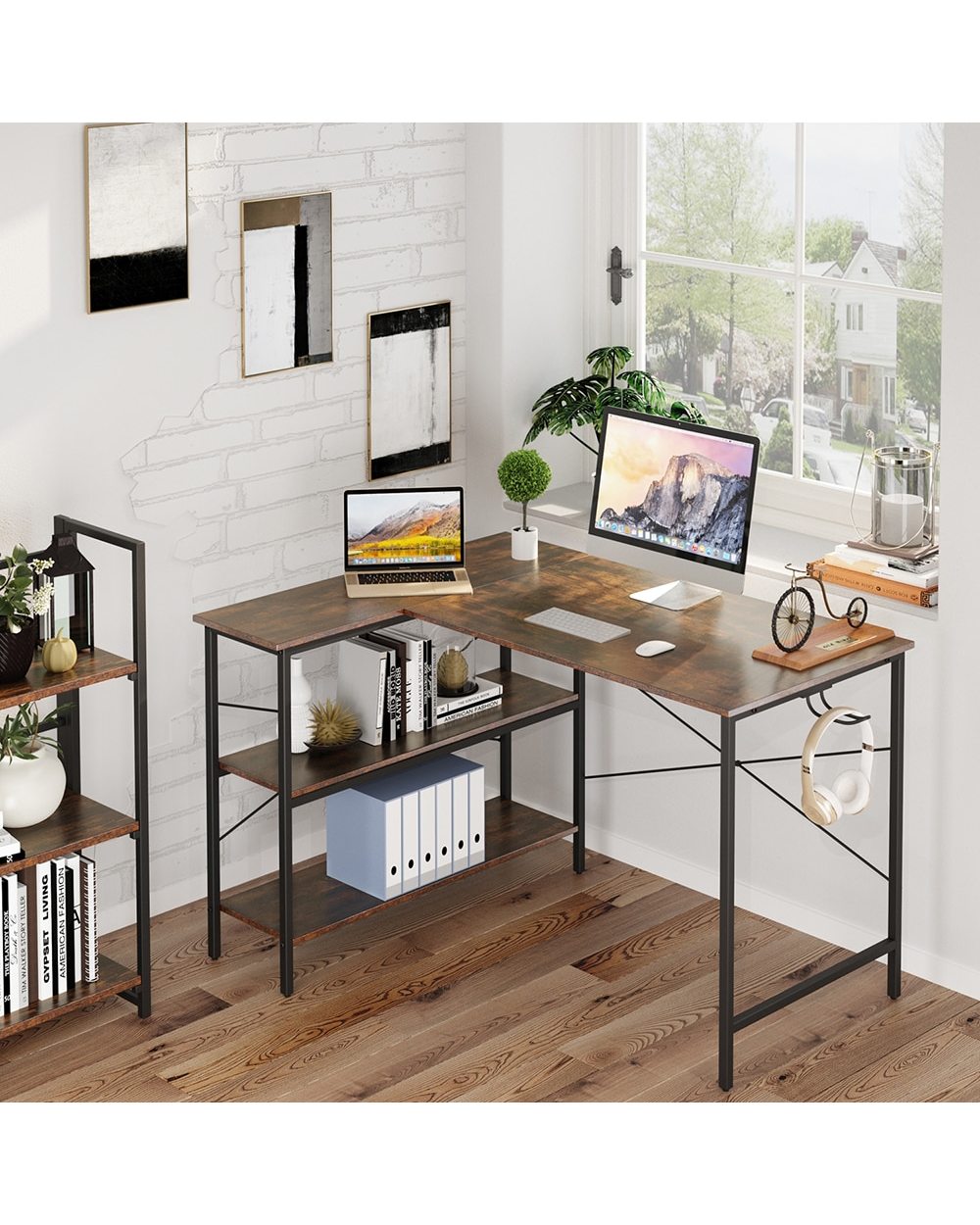 L-Shaped Desktop Computer Desk Computer Table front-2