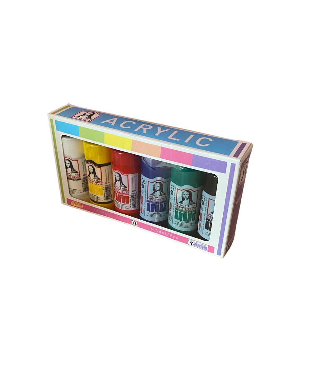 Sudor Acrylic Paint 6 Pcs Color 70 Ml Drawing Set Canvas Stone Airbrush Paper Glass Ceramic Wood Fabric Vinyl Art Surfa front-1