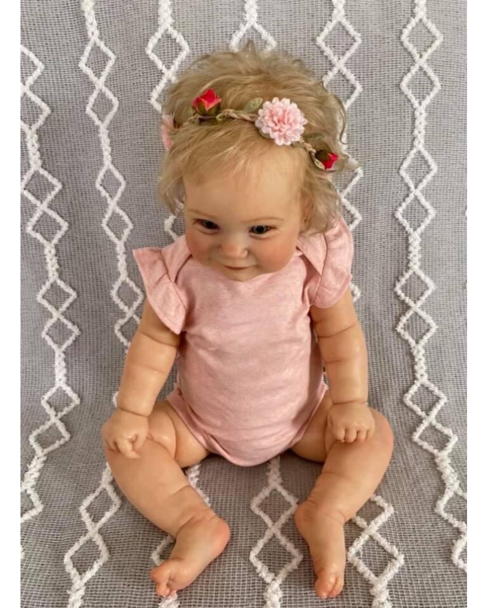 60CM 50CM Reborn Toddler Popular Maddie Cute Girl Doll with Rooted Blonde hair Soft Cuddle Body High Quality Handmade front-5