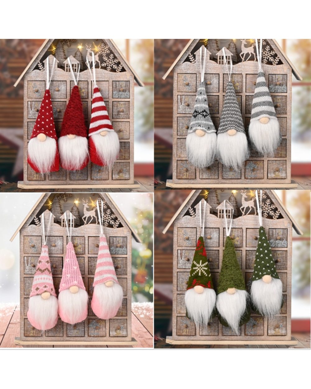 3pcs Forest Old Man Christmas Mini Doll Christmas Tree Pendant Xmas Decoration Gnome Doll Xmas Kids 2022 New Year Gifts front-0