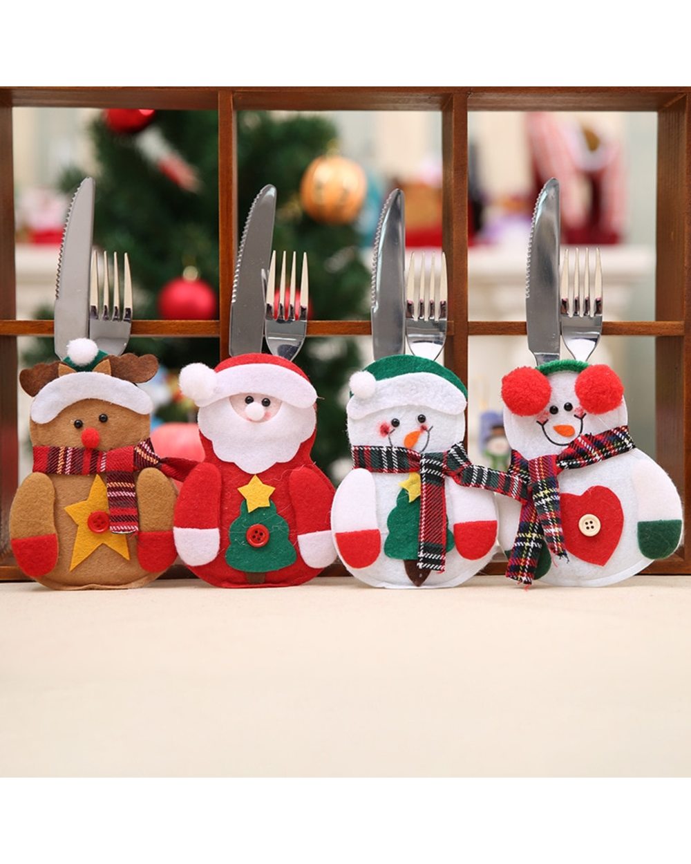 New Christmas Cutlery Set Faceless Gnome Santa Tulip Rudolph Doll Decoration For Home Gifts Ornaments Party Supplies front-0