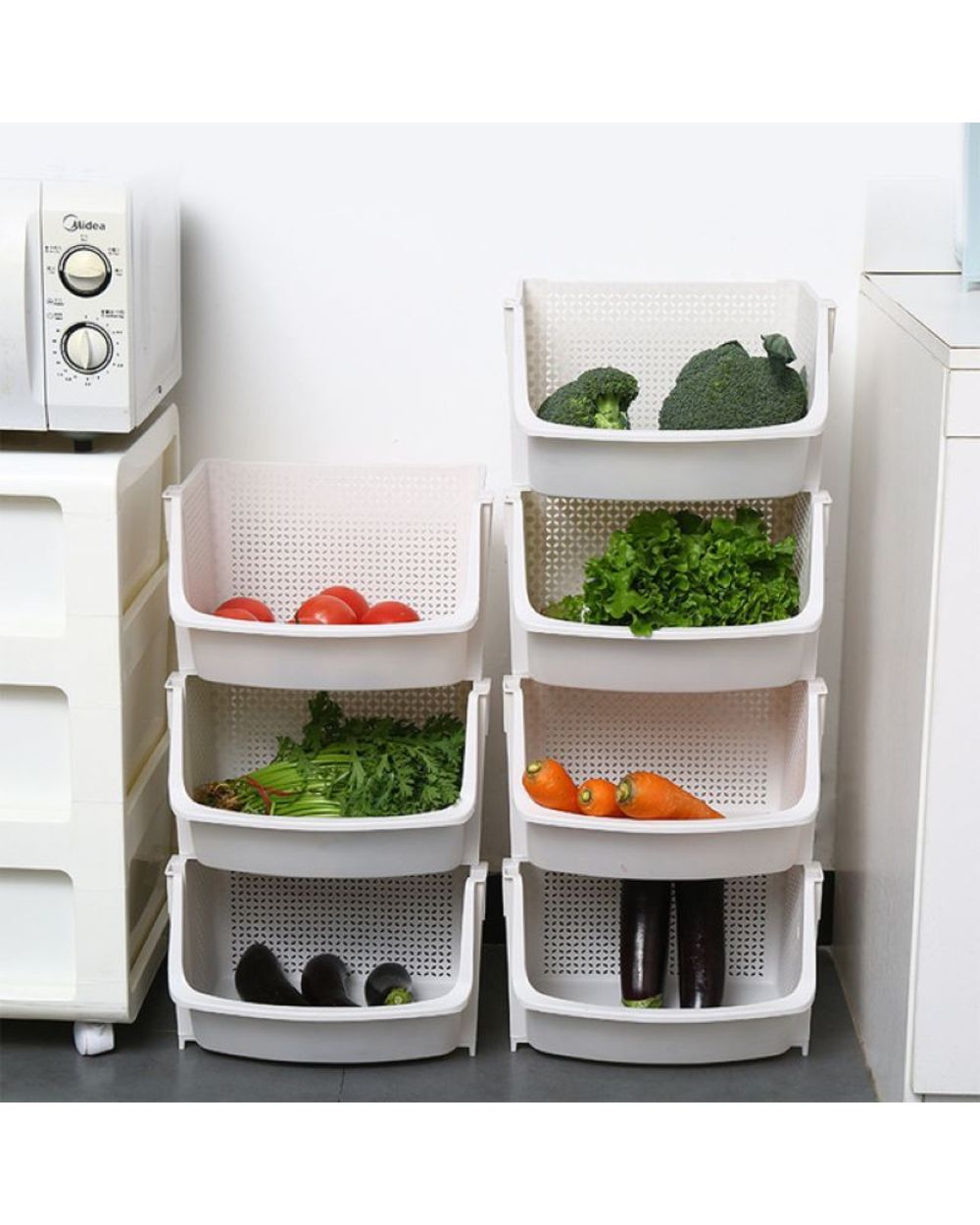 Kitchen Shelf Floor-standing Multi-layer Vegetable Storage Basket front-1