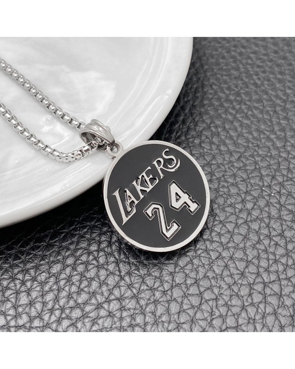 Stainless Steel Lakers 24 Titanium Steel Necklace front-2