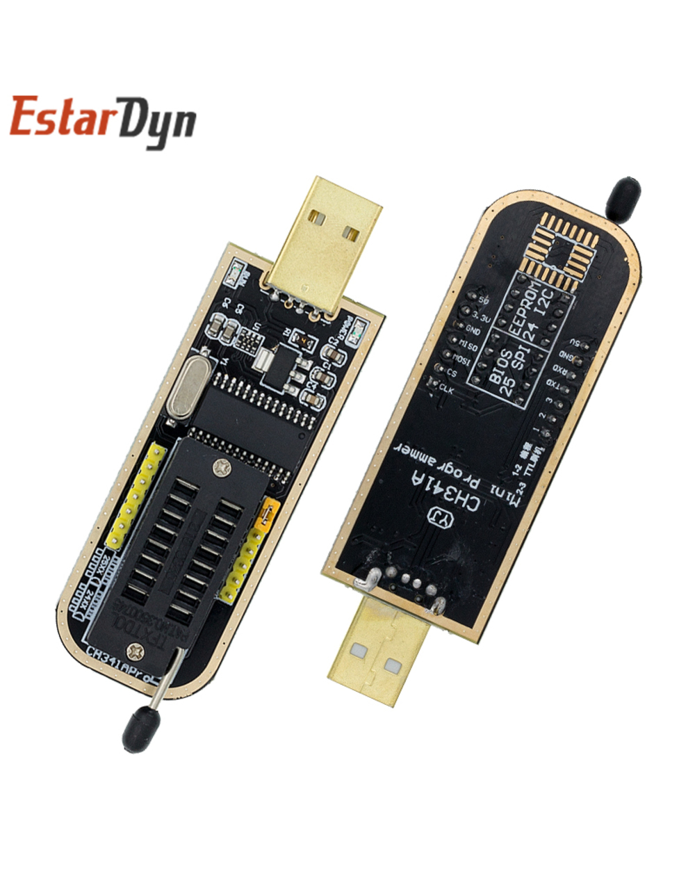 Ch341a 24 25 Series Eeprom Flash Bios Usb Programmer Module + Soic8 Sop8 Test Clip For Eeprom 93Cxx / 25Cxx / 24Cxx Diy front-1