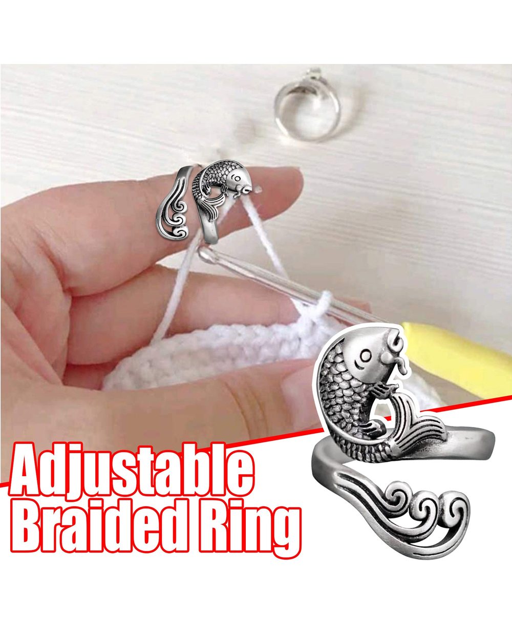 Adjustable Knitting Loop Crochet Loop Knitting Ring front-1