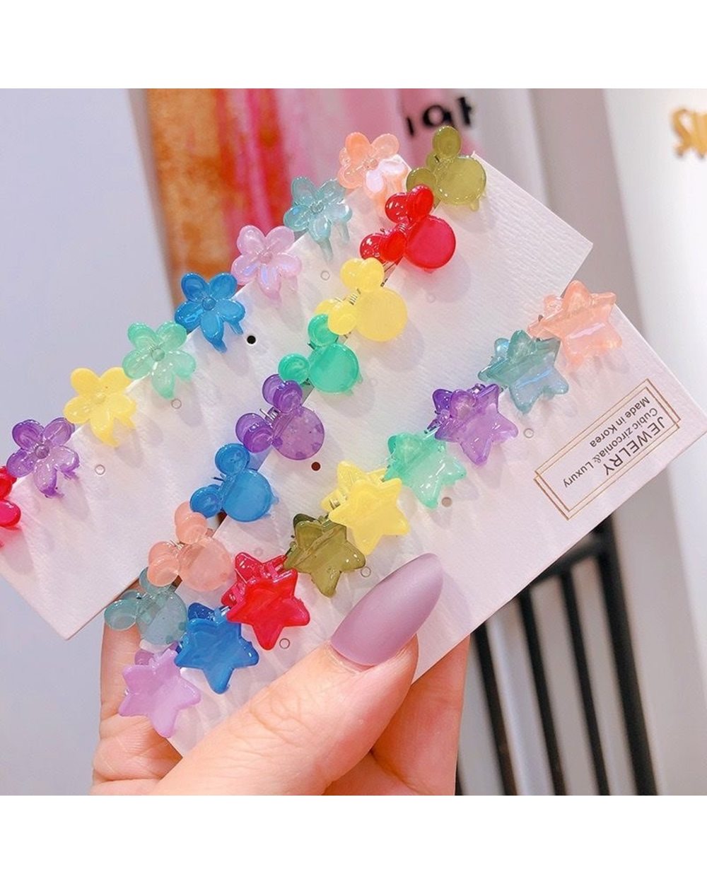 Set Girls Colorful Flower Mini Hair Claws Kids Sweet Hairpins Children Hair Accessories Cute Hair Clip front-2