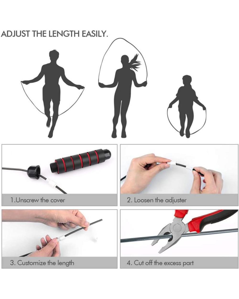 Jump Rope Tangle- Rapid Speed Jumping Rope Cable With Ball Bearings Steel Skipping Rope Gym Fitness Home Exercise Body front-4
