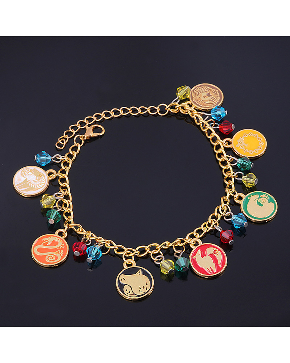 Anime The Seven Deadly Sins Charms Bracelet Meliodas Escanor Nanatsu No Taizai Dragon Lion Boar Goat Fox Tattoo Badge B front-1