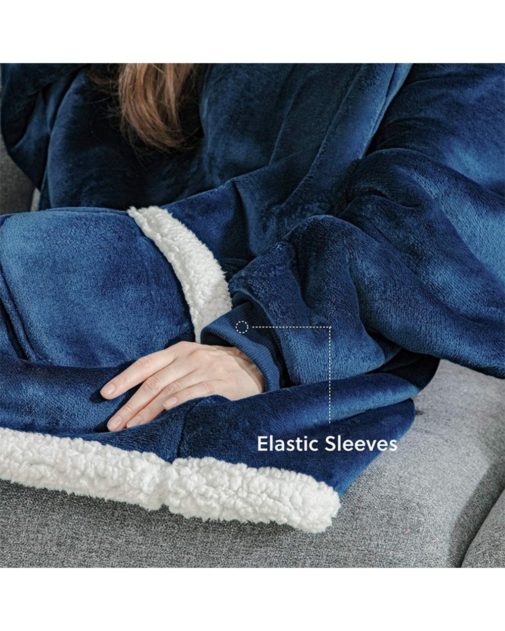 Long Hoodies Sweatshirt Women Oversized Hoodies Winter Fleece Giant TV Blanket With Sleeves Pullover Women Hoody front-3