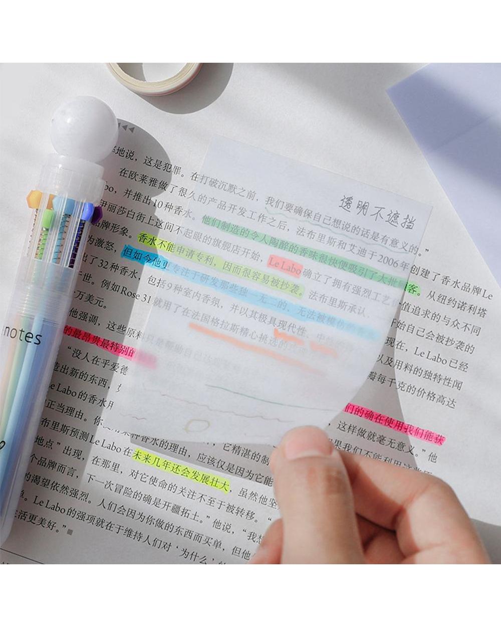 50 Sheets/Set Waterproof Pet Transparent Memo Sticky Note Paper Daily To Do It Memo Pad School Office Supplies Sticky N front-0
