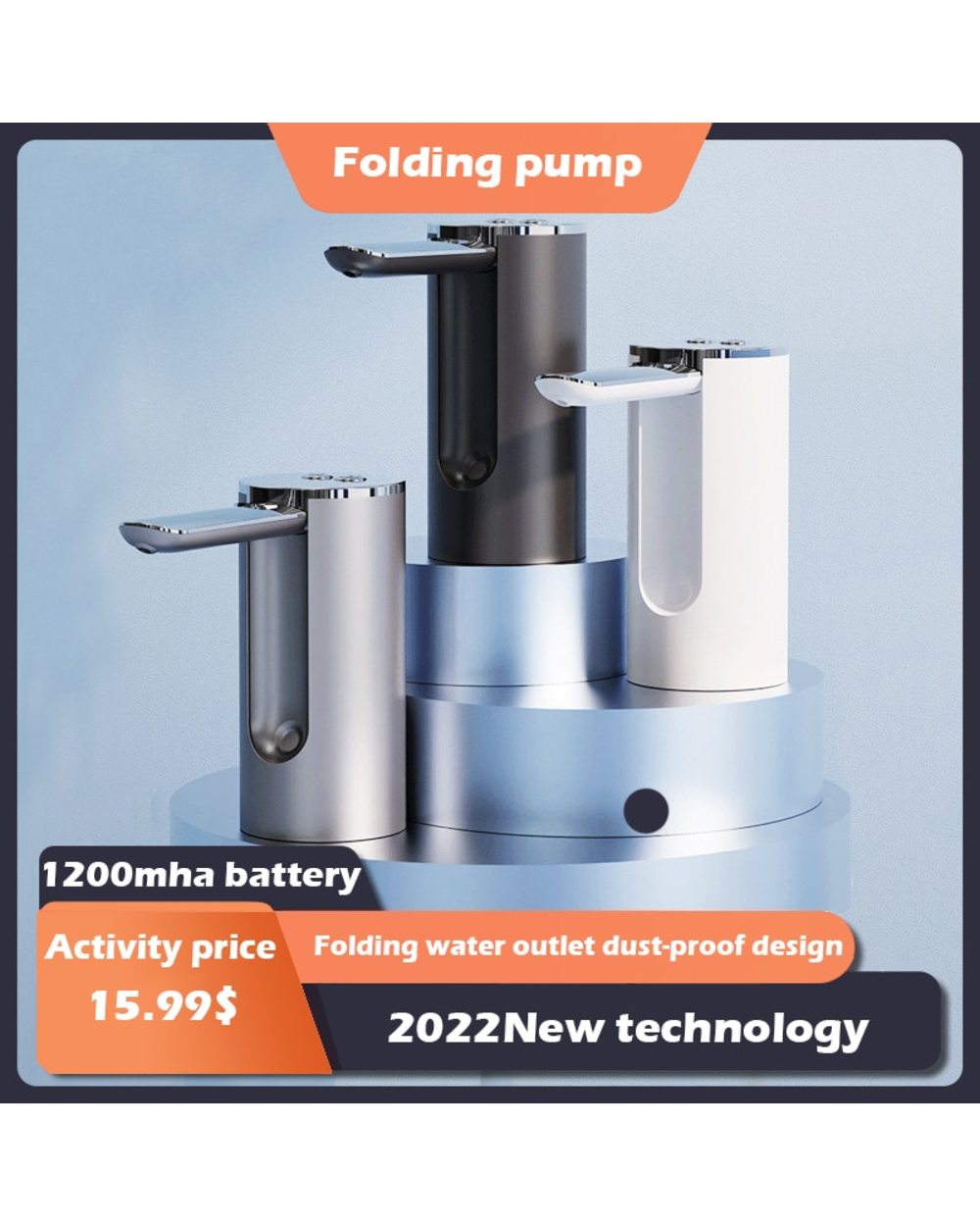 Homdd Automatic Folding Water Dispenser Electric Water Pump Usb Rechargeable Portable Drink Dispenser For Bottle Barrel front-0