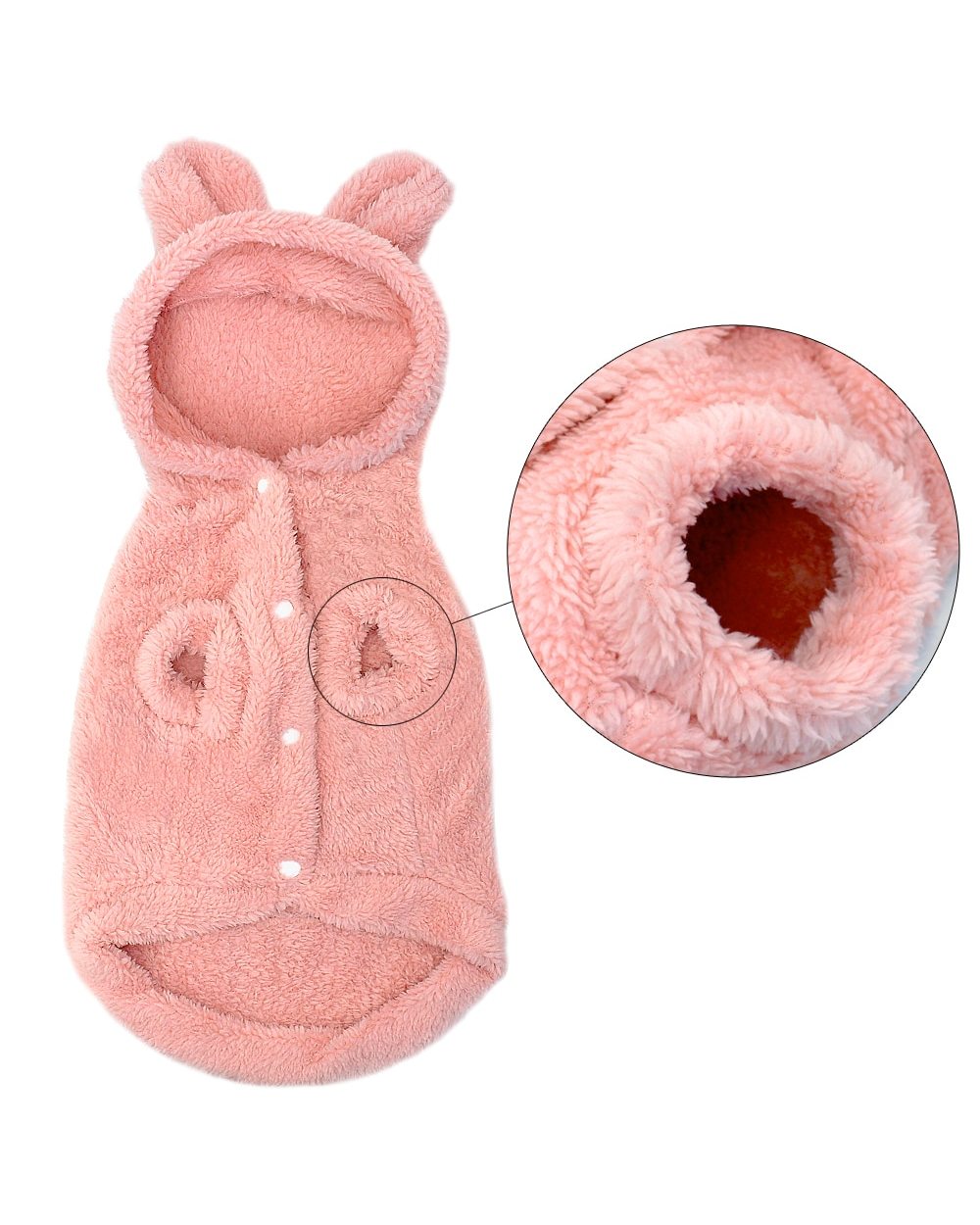 Warm Cat Clothes Winter Pet Puppy Kitten Coat Jacket For Small Medium Dog Cats Chihuahua Yorkshire Clothing Costume Pink front-3